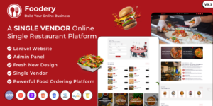 Foodefy v9.3 - Single Restaurant Online Food Ordering Laravel Website Platform Nulled