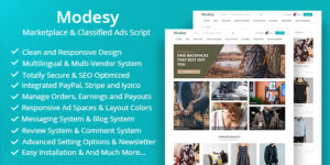 Modesy v2.5.2 - Marketplace & Classified Ads Script + Addons