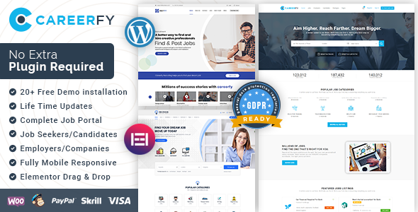 Careerfy v9.9.1 – Job Board WordPress Theme Download
