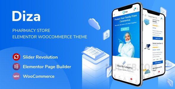 Diza v1.3.6 – Pharmacy Store Elementor WooCommerce Theme
