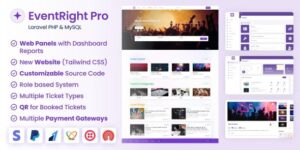 EventRight Pro v4.0.0 – Ticket Sales and Event Booking & Management System with Website & Web Panels SaaS Nulled