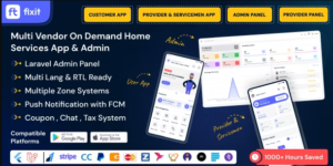 Fixit v1.0.3 Multi Vendor On Demand, Handyman, Home service Flutter App with Admin Complete Solution