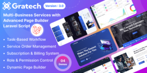 Gratech v3.1 - Multi-Business Services with Advanced Page Builder & Workflow Tools