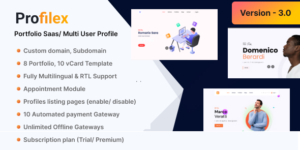 Profilex v3.0 – Portfolio Website Builder SAAS (Multitenant) Nulled