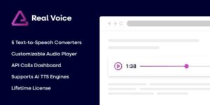 Real Voice v1.26 – AI Text to Speech Plugin for WordPress