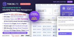 TokenLite v1.7.0 – ICO / STO Token Sale Management Dashboard – ICO Admin Script Nulled
