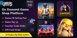 Gamers Arena V3.0 - Digital Online Game Store, Game Top Up , Voucher & Gamer ID Selling Tools