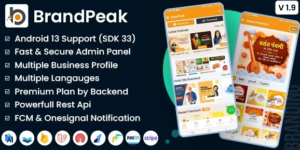 BrandPeak v1.9.6 - Festival Poster Maker, Business Post, Political Post Maker App Nulled