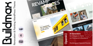 BuildMax v1.0 – Renovation & Painting WordPress Theme Nulled