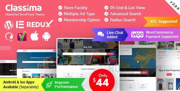 Classima v2.9.0 – Classified Ads WordPress Theme Nulled