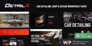 DetailX v1.11.0 – Car Detailing, Shop & Repair WordPress Theme Nulled