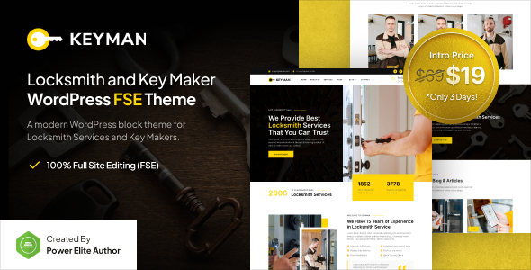 Keyman v1.0.0 – Locksmith & Key Maker Services FSE WordPress Theme