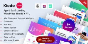 Kiedo v2.0 – App & SaaS Landing WordPress Theme Nulled