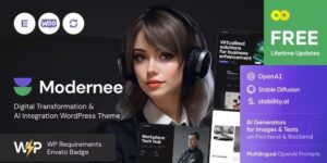 Modernee v1.1.0 – AI Integration & Digital Transformation WordPress Theme Nulled