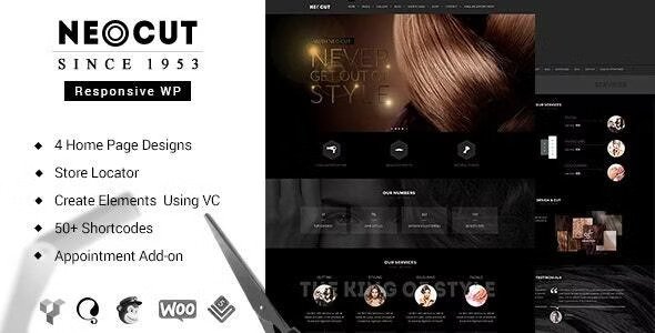 Neo Salon v3.5 – Barber Shop WordPress Theme Download