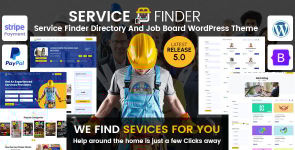 Service Finder v5.0 – Provider and Business Listing WordPress Theme Nulled