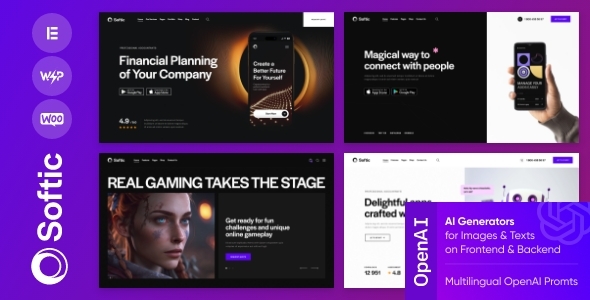 Softic v1.7.0 – SaaS Software & Application WordPress Theme Nulled