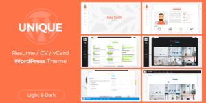 Unique v2.8.0 – Resume / CV/ vCard WordPress Theme Download