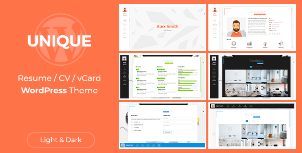 Unique v2.8.0 – Resume / CV/ vCard WordPress Theme Download
