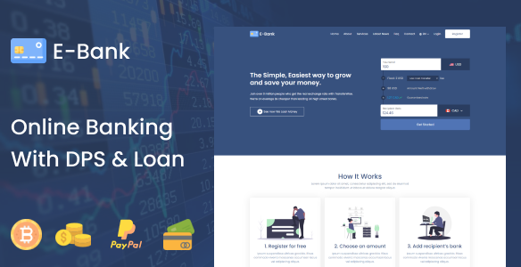 E-Bank v1.3 – Complete Online Banking System With DPS & Loan