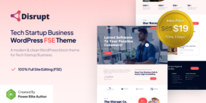 Disrupt v1.0 – Tech Startup Business FSE WordPress Theme