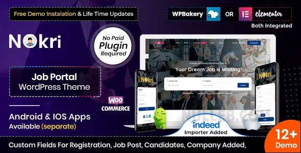 Nokri v1.6.1 – Job Board WordPress Theme Download