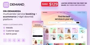 On-Demand24 v2024-04 – Multivendor Service Booking + eCommerce (+dgtl downld) platform (cust web, mob, admin) Nulled