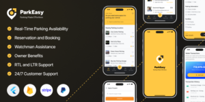 ParkEasy v1.0 – Flutter Complete Parking App | Parking spot Booking App with complete Soultion