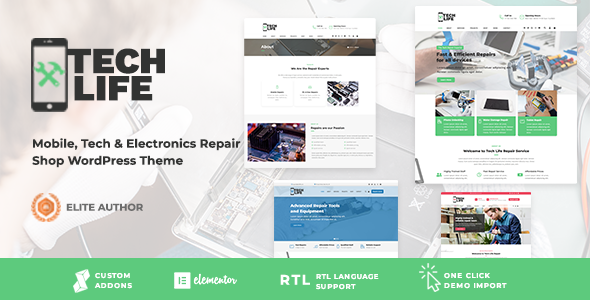 TechLife v15.6 – Mobile, Tech & Electronics Repair Shop WordPress Theme
