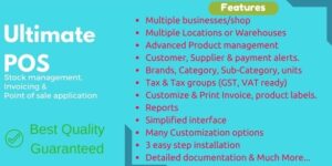 Ultimate POS v6.5 – Best ERP, Stock Management, Point of Sale & Invoicing application + Ultimate POS Addons Nulled
