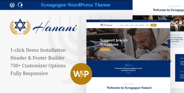 Hanani v1.2.10 – Jewish Community & Synagogue WordPress Theme + RTL