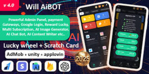 Will AI bot v4.0 – ChatGPT AI Content writer App | AI Image AI | Lucky Wheel & Scratch Payment gateway