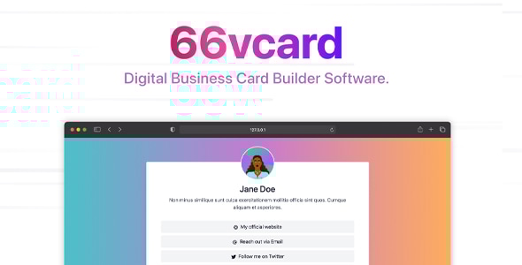 66vcard v35.0.0 – Digital Business Card Builder (SAAS) Nulled