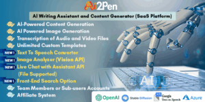 Ai2Pen v6.5 – AI Writing Assistant and Content Generator (SaaS Platform) Nulled