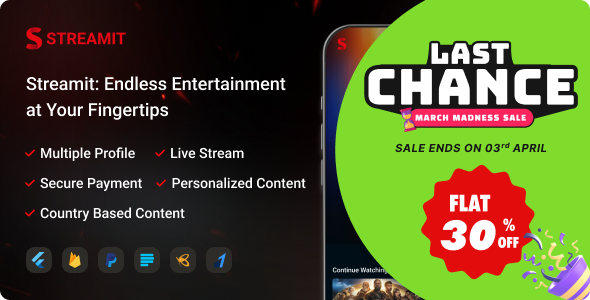 Streamit – OTT Streaming Flutter App (Add-on) v1.1.6 - Streamit  Addon