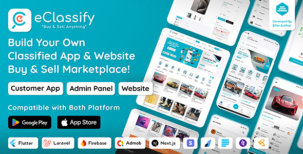 eClassify v2.5.0 – Classified Buy and Sell Marketplace Flutter App with Laravel Admin Panel Nulled