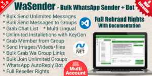 WaSender Bulk WhatsApp Sender + Group Sender + WhatsApp Auto Reply Bot v3.7.0