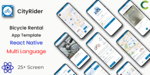 Bicycle Rental App Template in React Native | CityRider | Multi Language v1.0