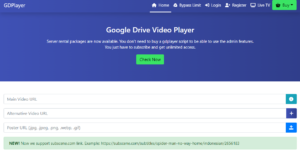 GDPlayer v4.6.9 - GDPlayer to Google Drive Video Player PHP Script