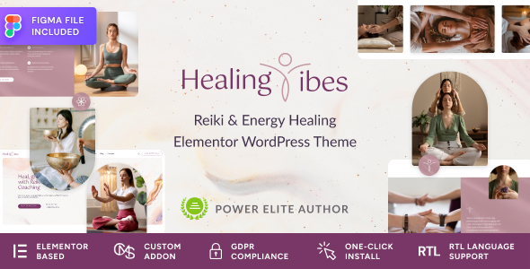 Healing Vibes v1.2.3 - Reiki Healing & Meditation Coaching WordPress Theme