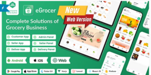 eGrocer v2.0.7 – Online Multi Vendor Grocery Store, eCommerce Marketplace Flutter Full App with Admin Panel Nulled