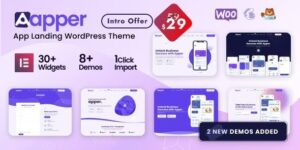 Apper v2.0.15 – Multi-concept App Landing Page WordPress Theme