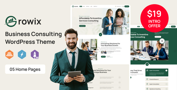 Growix v1.0 – Business Consulting WordPress Theme