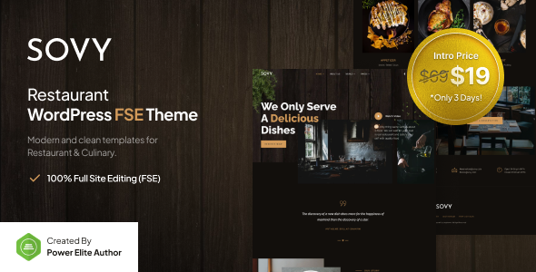 Sovy v1.0.0 – Restaurant FSE WordPress Theme Download