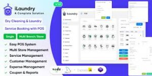 iLaundry v1.2 – Dry Cleaning & Laundry Service Booking with POS | Single & Multi Branch Complete Solution