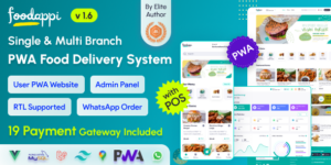 FoodAppi v1.6 – PWA Food Delivery System and WhatsApp Menu Ordering with Admin Panel | Restaurant POS Nulled