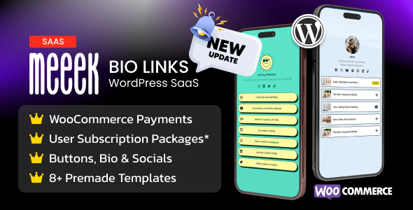 Meeek v3.8.1 – Bio Links SaaS WordPress Plugin Download