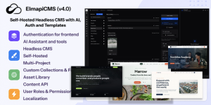 ElmapiCMS v4.0 - Self-Hosted Headless CMS with AI, Auth and Templates