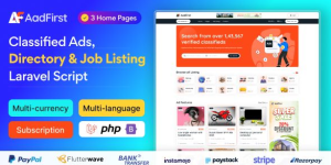 Aadfirst v5.0.0 - Classified Ads, Directory & Job Listing Laravel Script