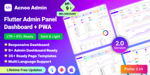 Acnoo Admin v2.0 – Flutter Admin Panel Dashboard with PWA